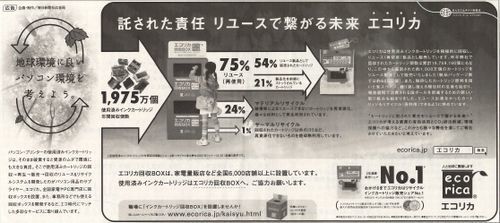 エコリカの広告が、毎日新聞 に掲載.jpg